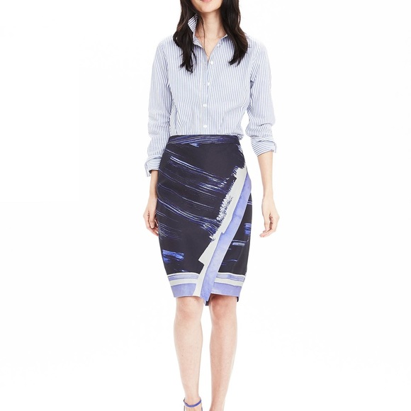 Banana Republic Brushstroke Print Pencil Skirt - Picture 1 of 5
